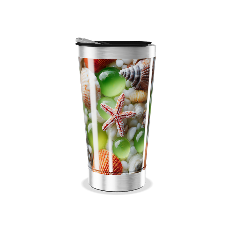 Copo Térmico - Conchas e Pedras Coloridas