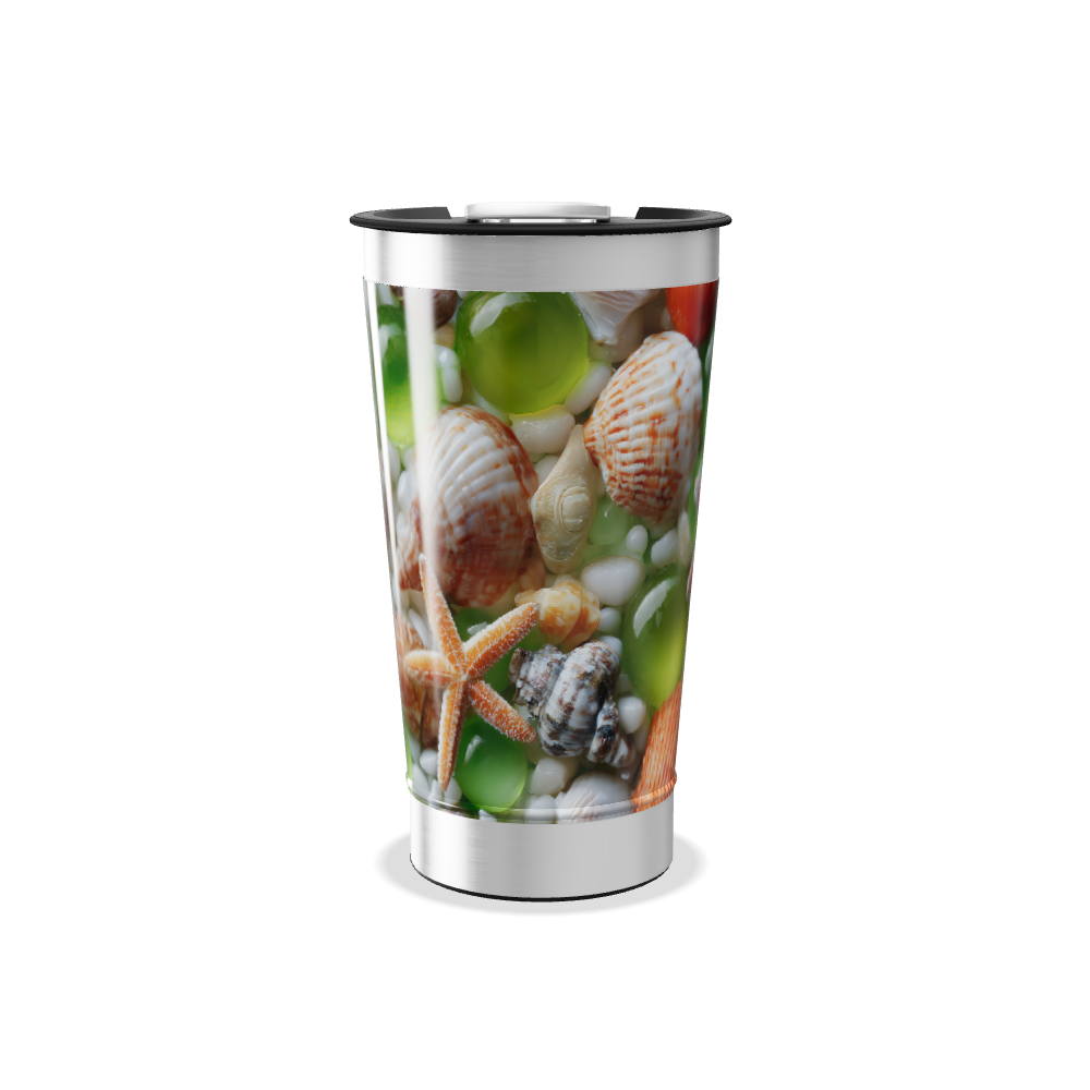 Copo Térmico - Conchas e Pedras Coloridas