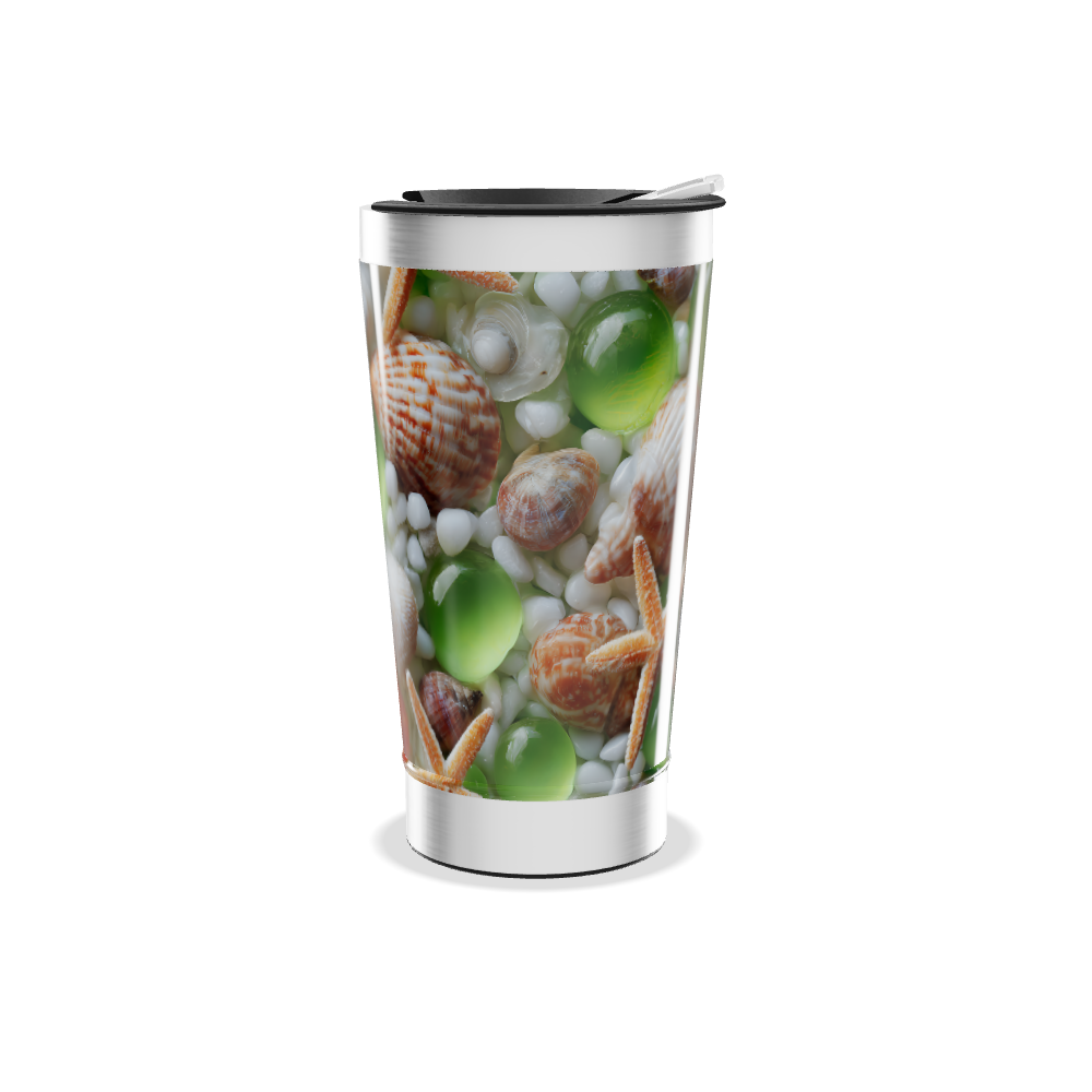 Copo Térmico - Conchas e Pedras Coloridas