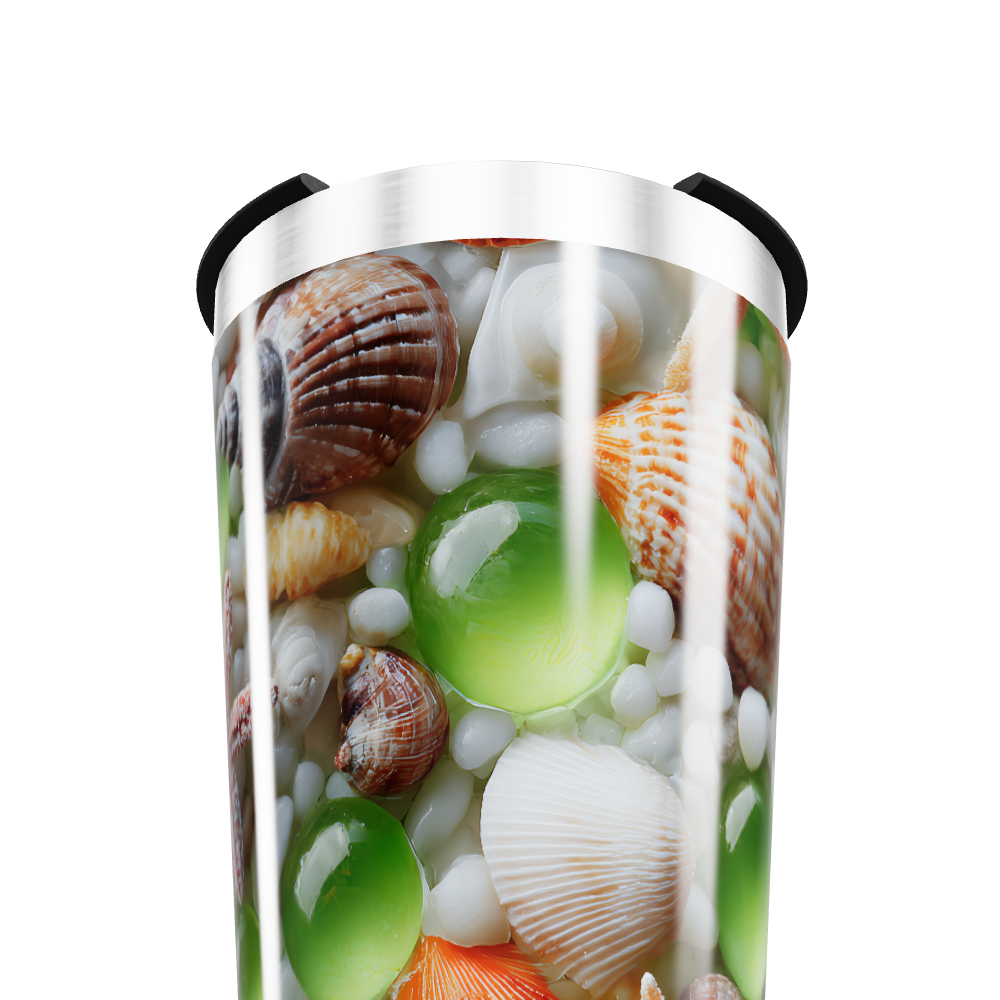 Copo Térmico - Conchas e Pedras Coloridas
