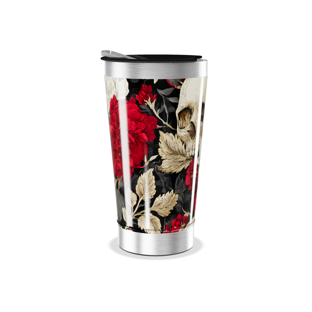 Copo Térmico - Caveira Floral Aço Inox
