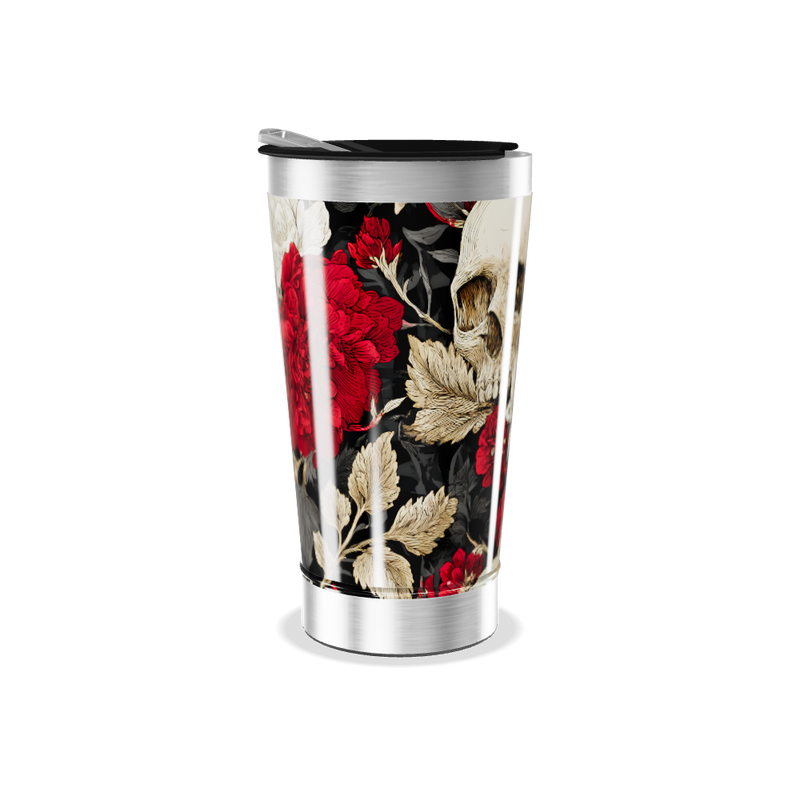 Copo Térmico - Caveira Floral Aço Inox