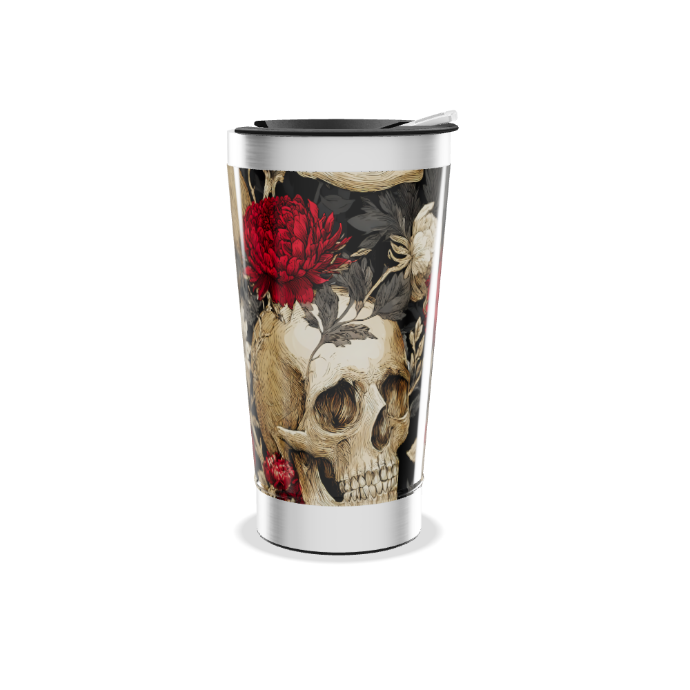 Copo Térmico - Caveira Floral Aço Inox