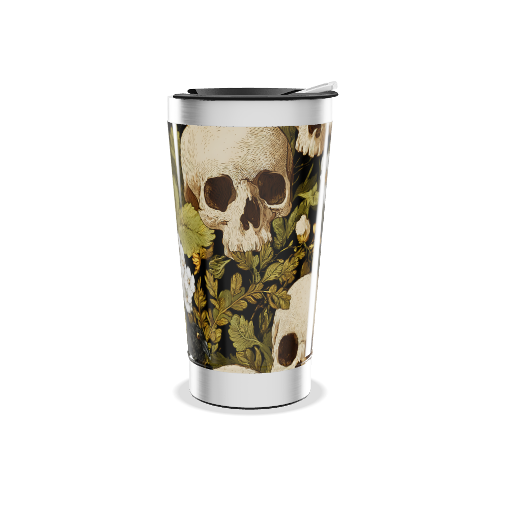 Copo Térmico - Floral Preto e Dourado