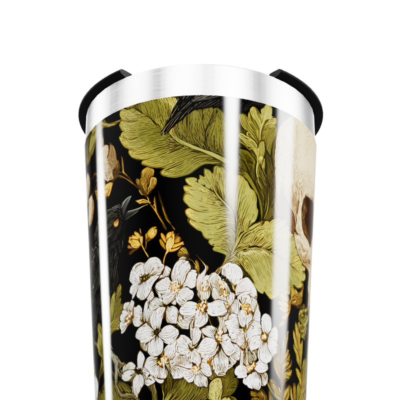 Copo Térmico - Floral Preto e Dourado