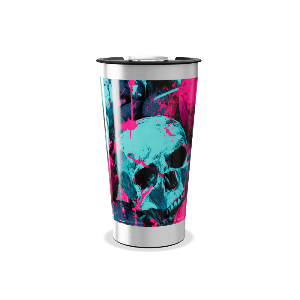 Copo Térmico - Estampa Caveira Colorida