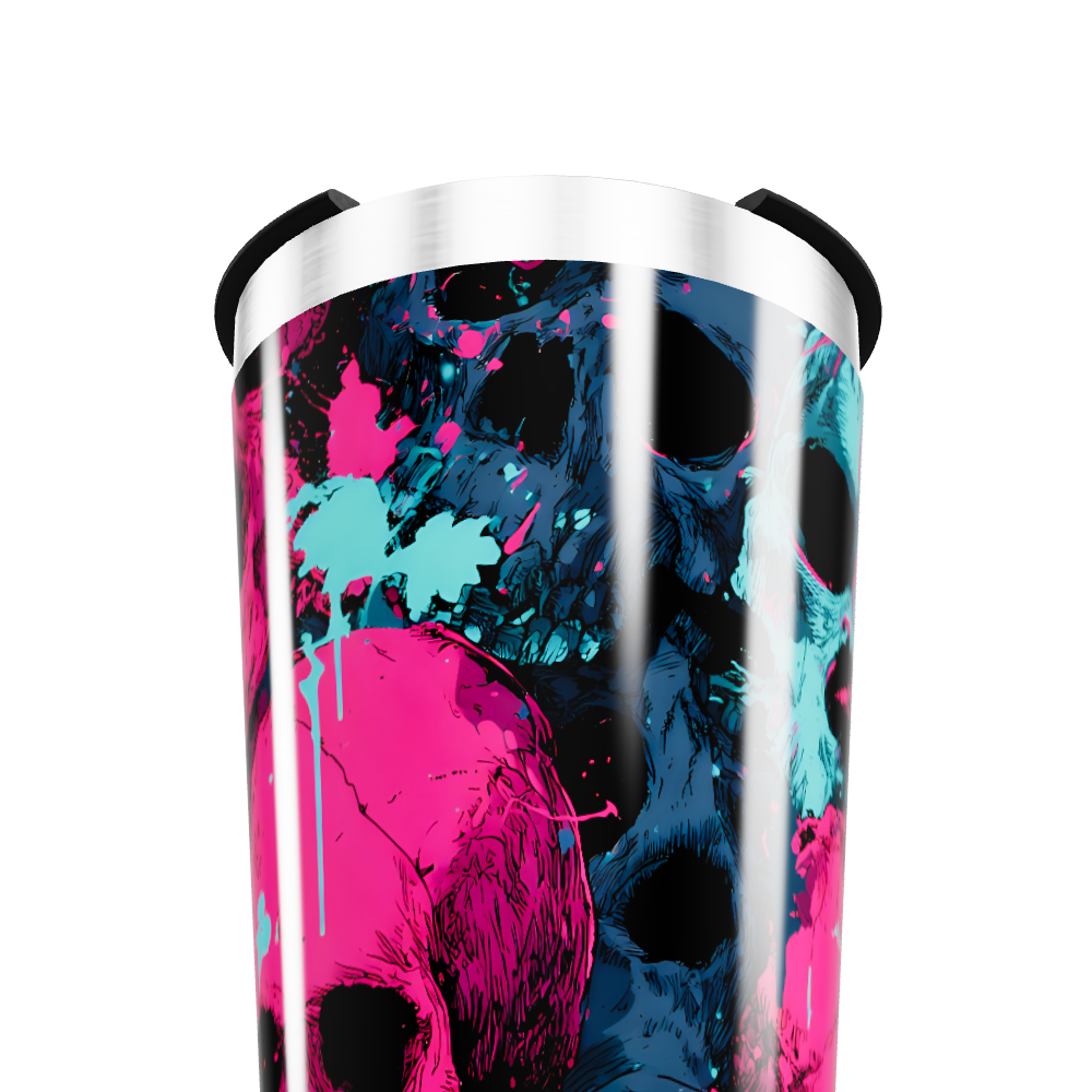 Copo Térmico - Estampa Caveira Colorida