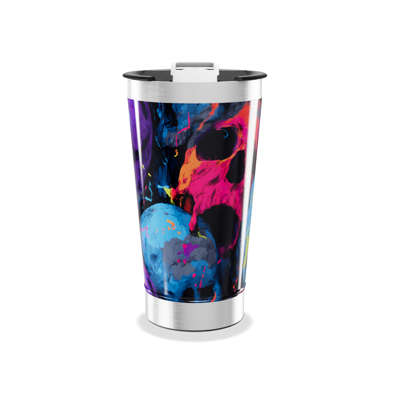 Copo Térmico - Estampa Caveiras Coloridas