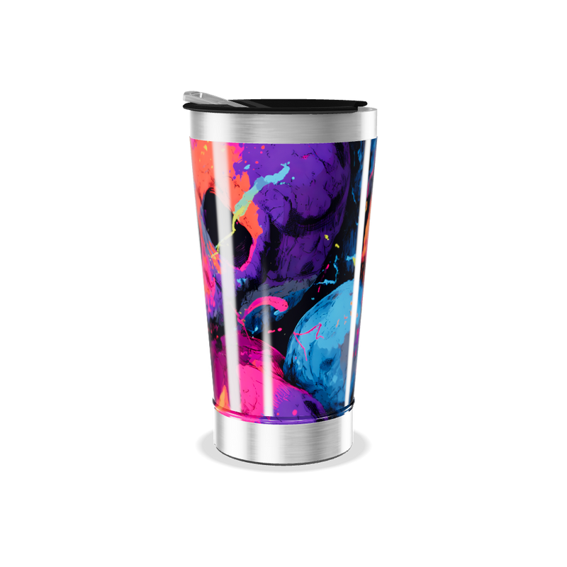 Copo Térmico - Estampa Caveiras Coloridas