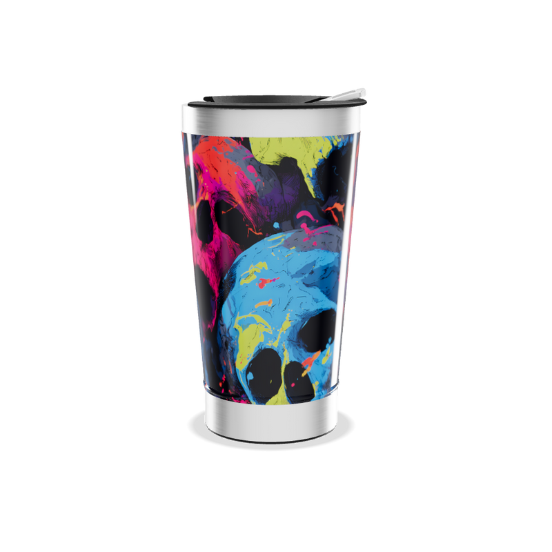 Copo Térmico - Estampa Caveiras Coloridas