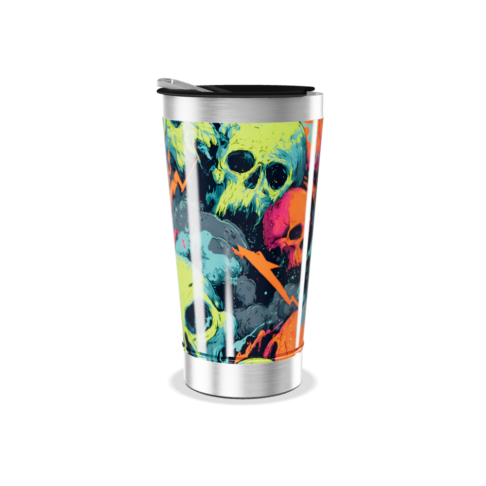 Copo Térmico - Estampa Caveiras Coloridas