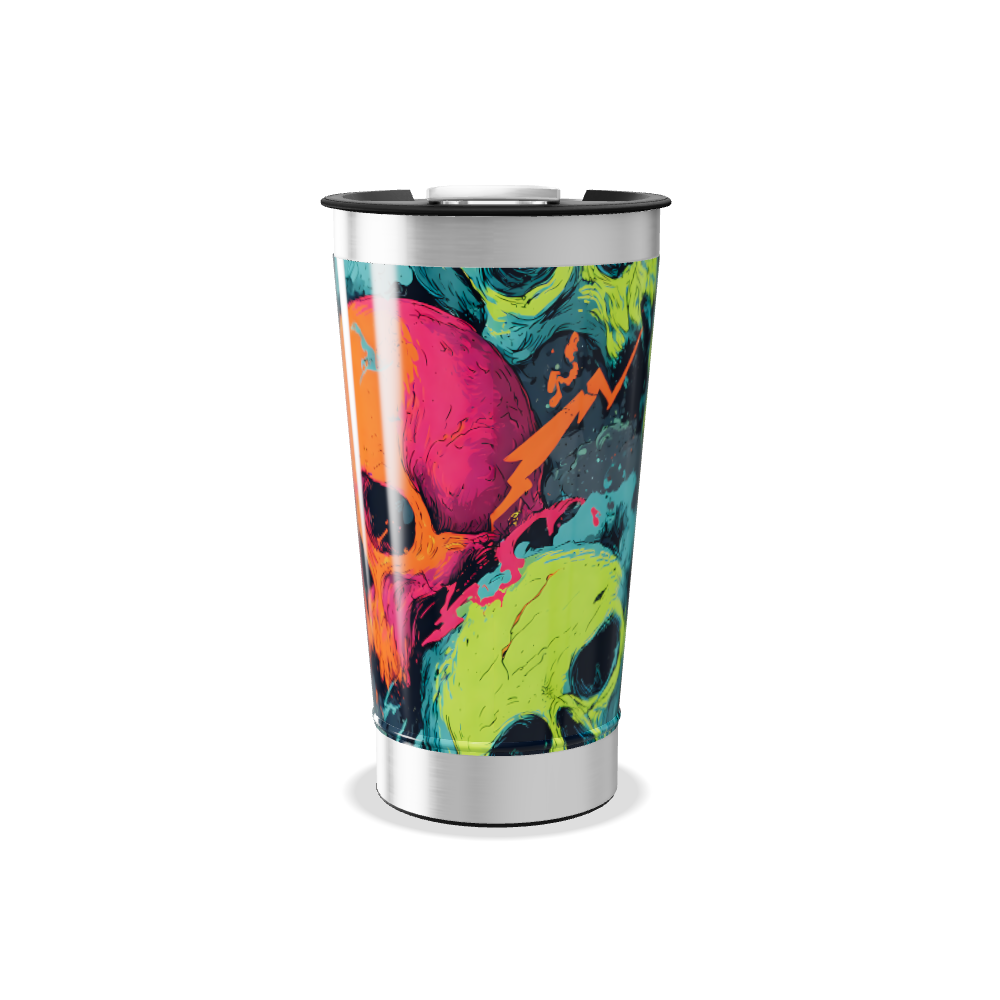 Copo Térmico - Estampa Caveiras Coloridas