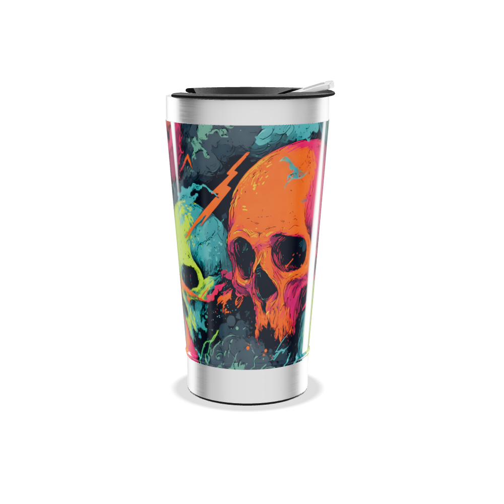 Copo Térmico - Estampa Caveiras Coloridas