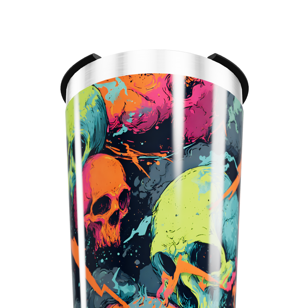 Copo Térmico - Estampa Caveiras Coloridas