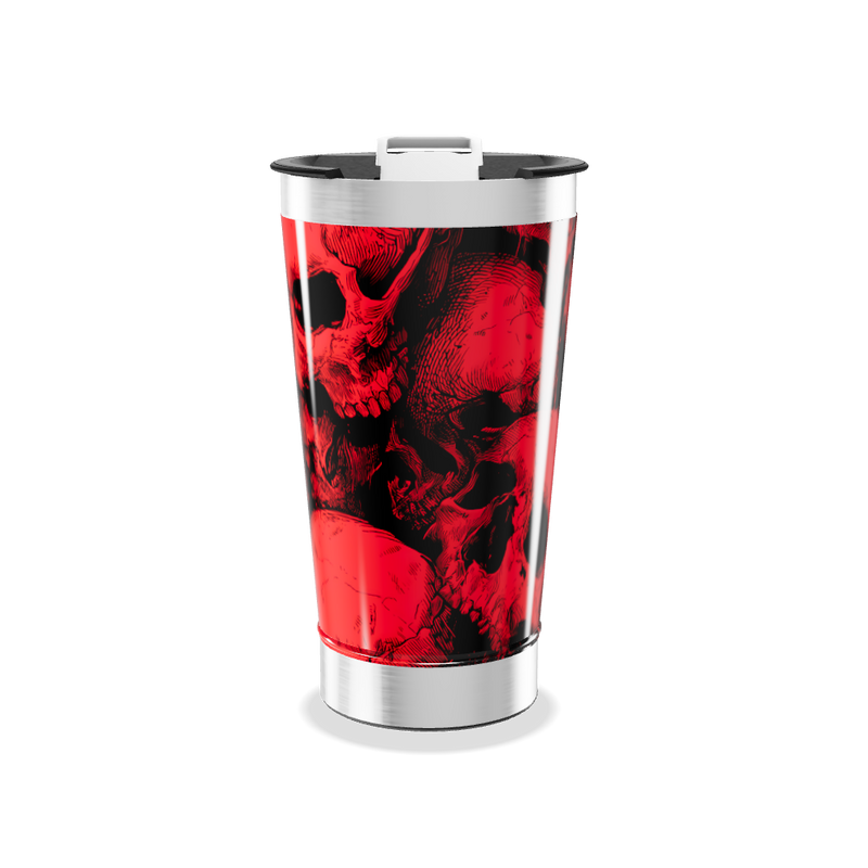 Copo Térmico - Caveiras Vermelhas Aço Inox