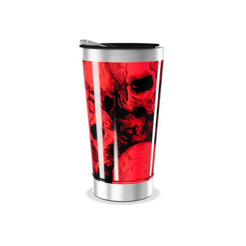 Copo Térmico - Caveiras Vermelhas Aço Inox