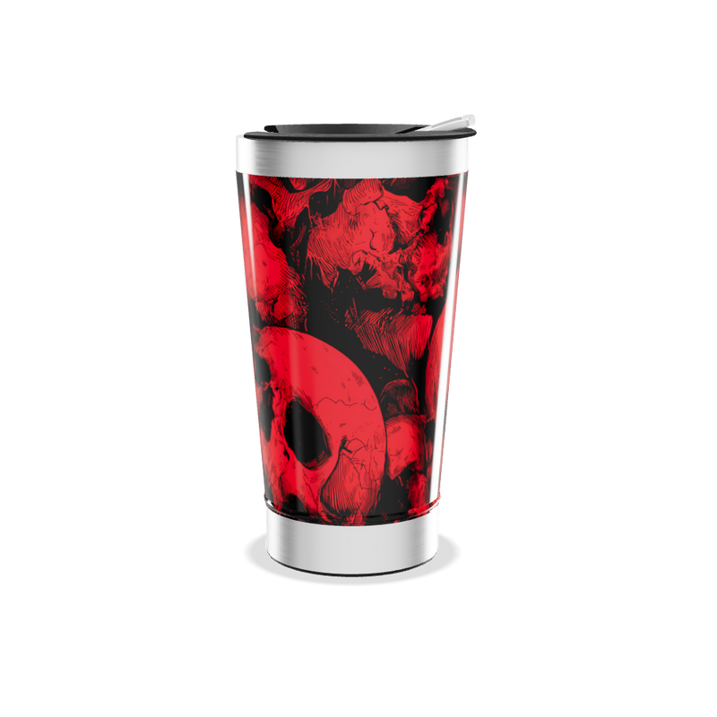 Copo Térmico - Caveiras Vermelhas Aço Inox