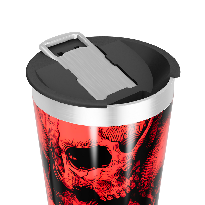 Copo Térmico - Caveiras Vermelhas Aço Inox