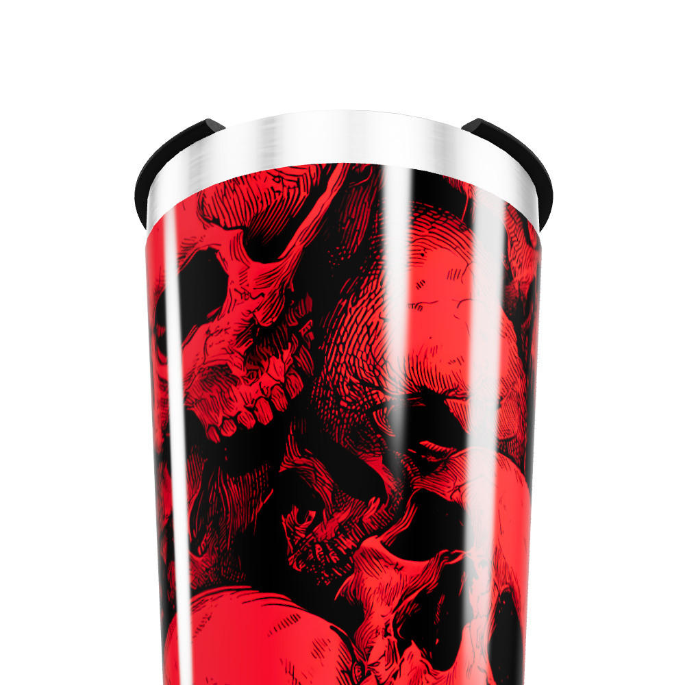 Copo Térmico - Caveiras Vermelhas Aço Inox