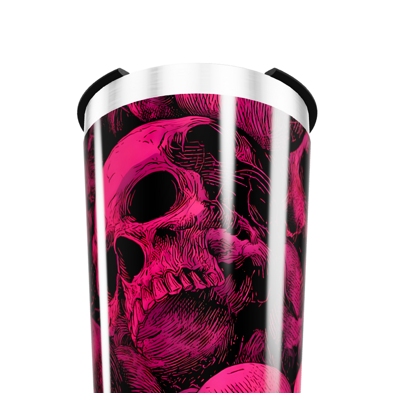 Copo Térmico - Caveira Rosa Aço Inox