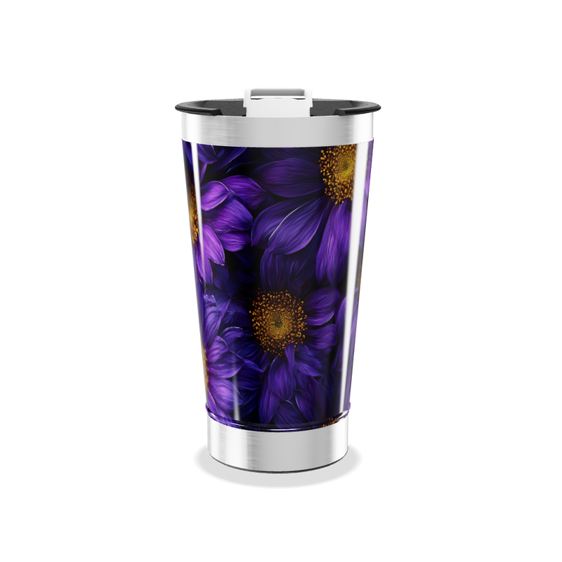 Copo Térmico - Flores Roxas Aço Inox