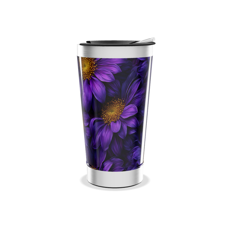Copo Térmico - Flores Roxas Aço Inox
