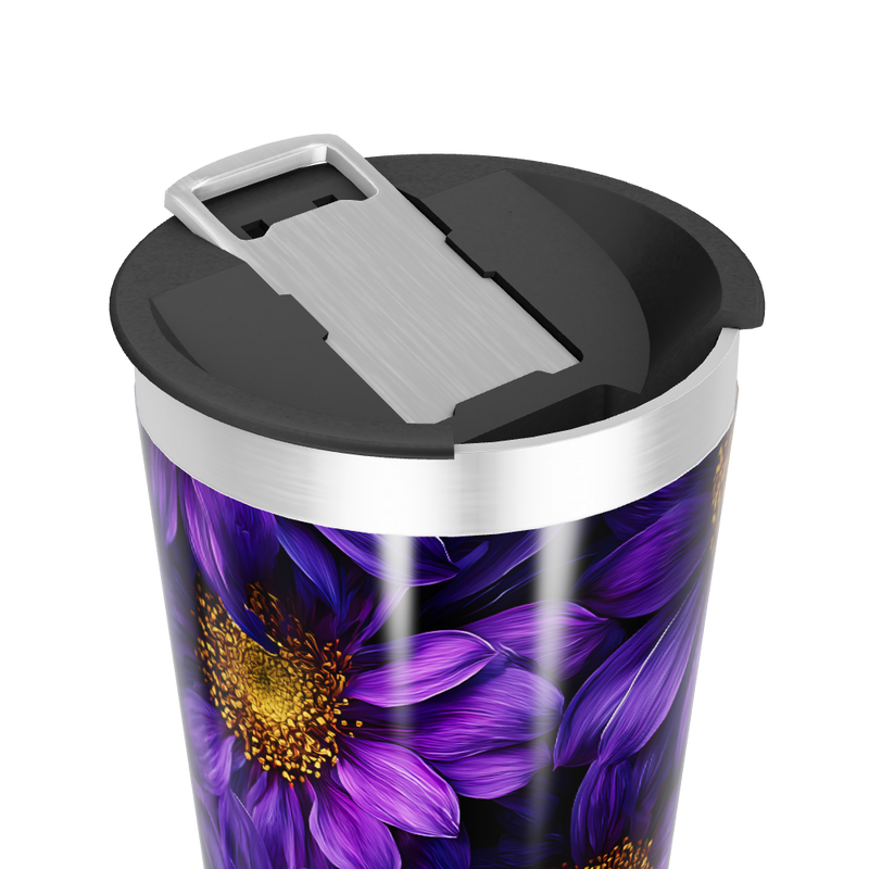 Copo Térmico - Flores Roxas Aço Inox