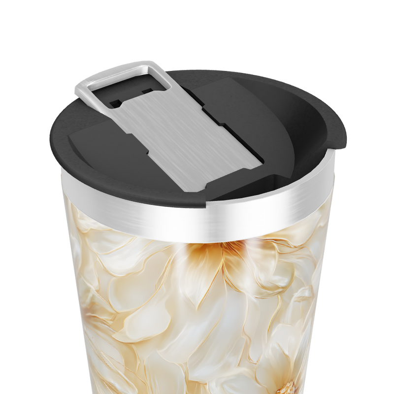 Copo Térmico - Flores Bege