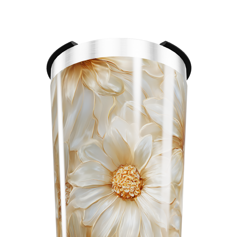 Copo Térmico - Flores Bege