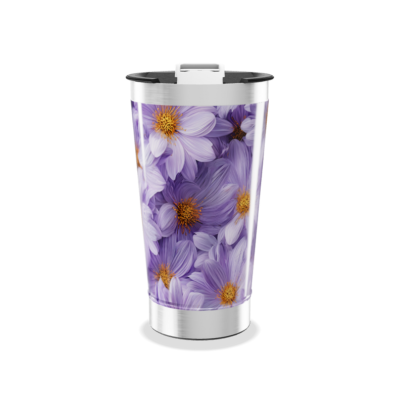 Copo Térmico - Flores Roxas Aço Inox