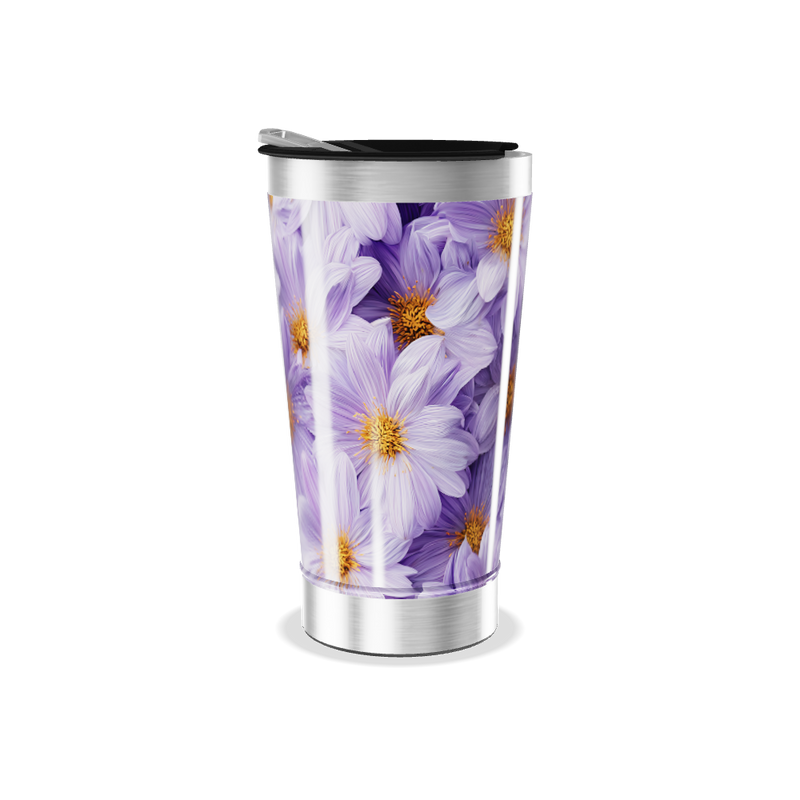 Copo Térmico - Flores Roxas Aço Inox