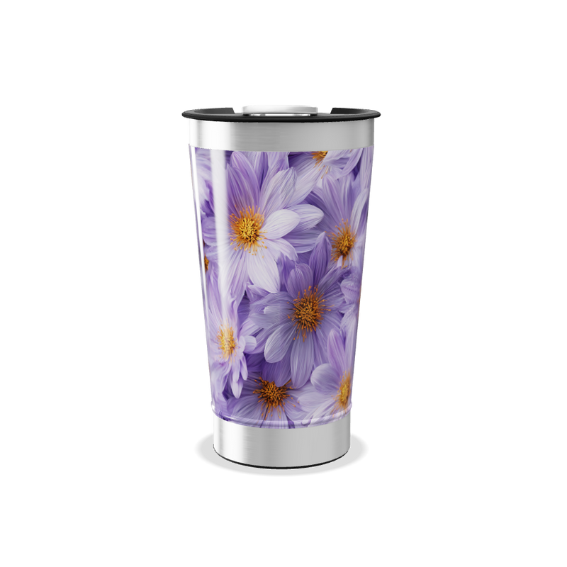 Copo Térmico - Flores Roxas Aço Inox