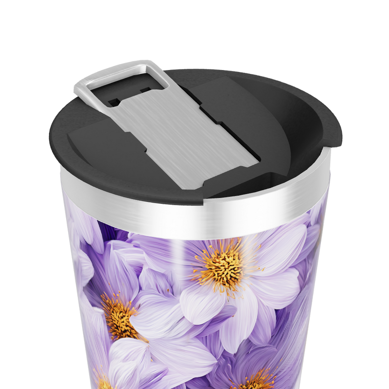 Copo Térmico - Flores Roxas Aço Inox