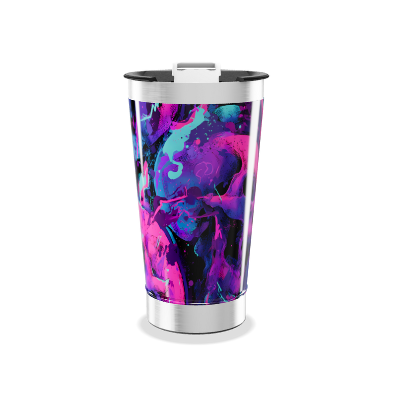 Copo Térmico - Estampa Neon Abstrata