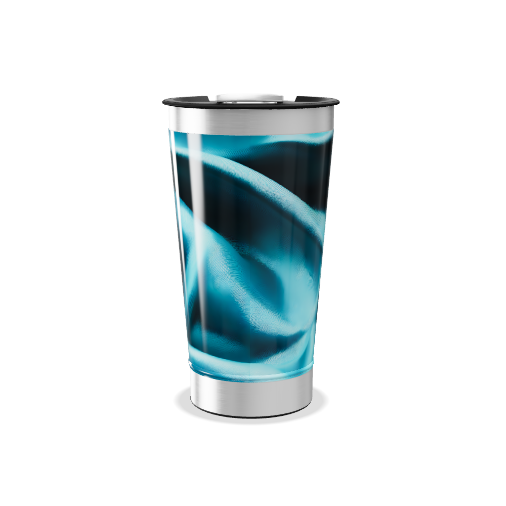 Copo Térmico - Azul com Estampa Ondulada