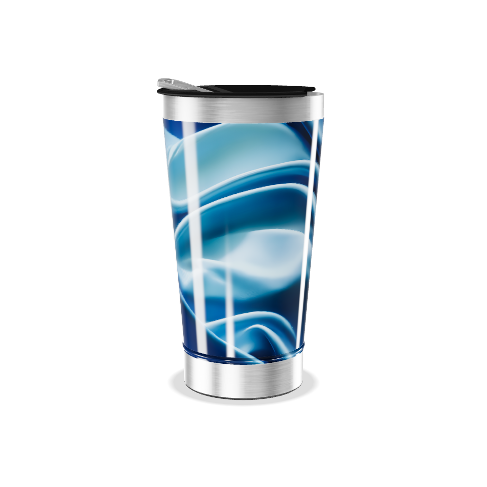 Copo Térmico - Azul com Design Fluido