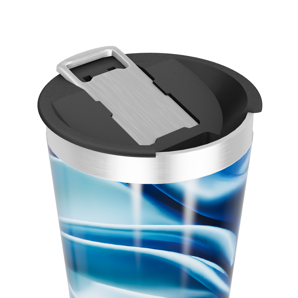 Copo Térmico - Azul com Design Fluido