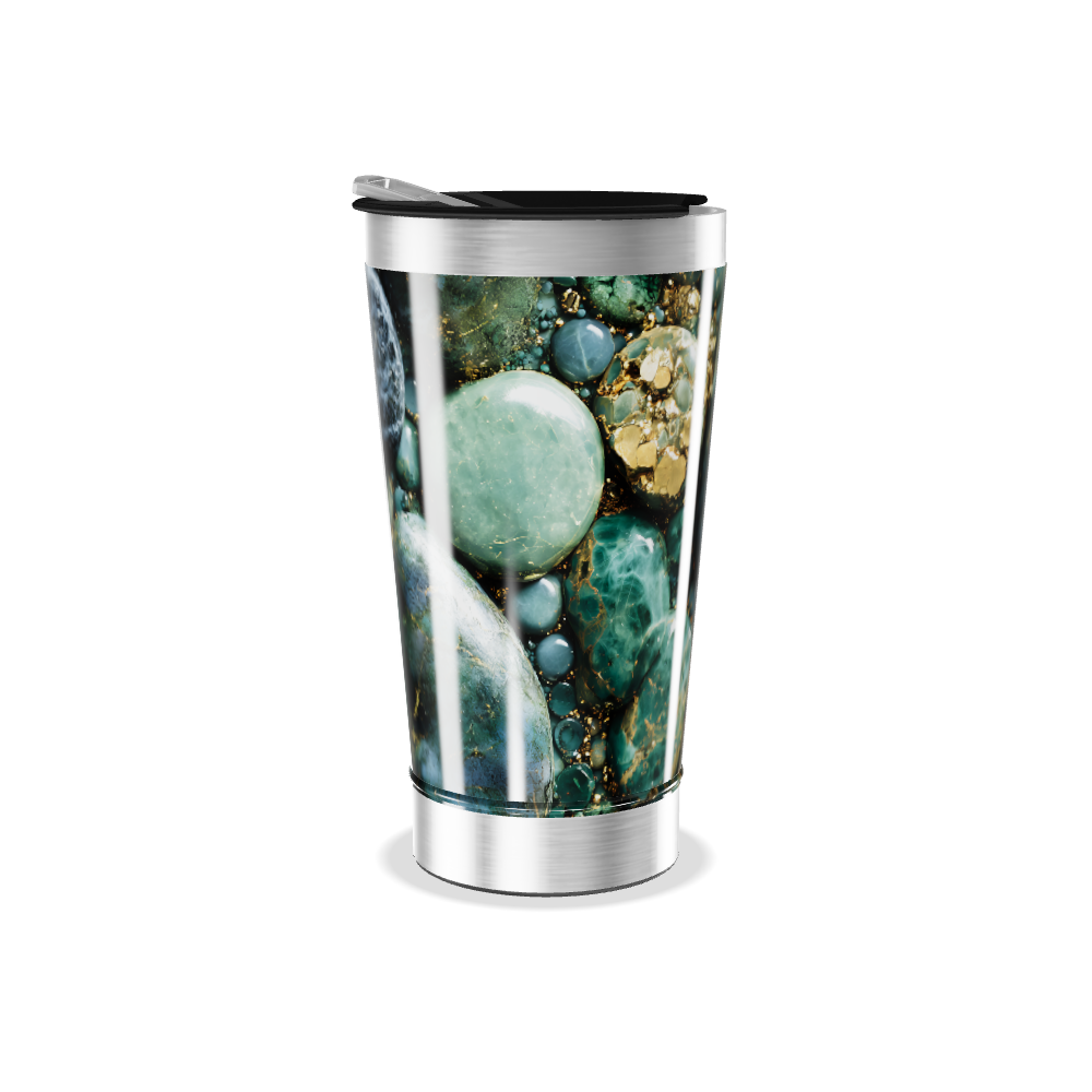 Copo Térmico - Estampa Pedras Verdes