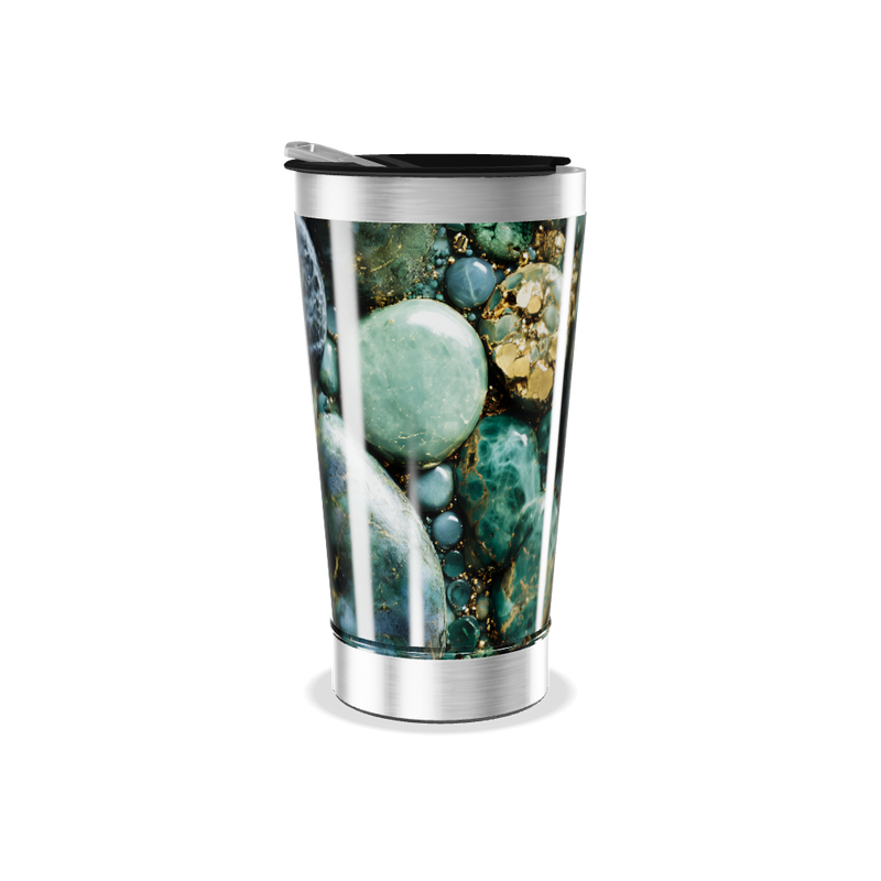 Copo Térmico - Estampa Pedras Verdes