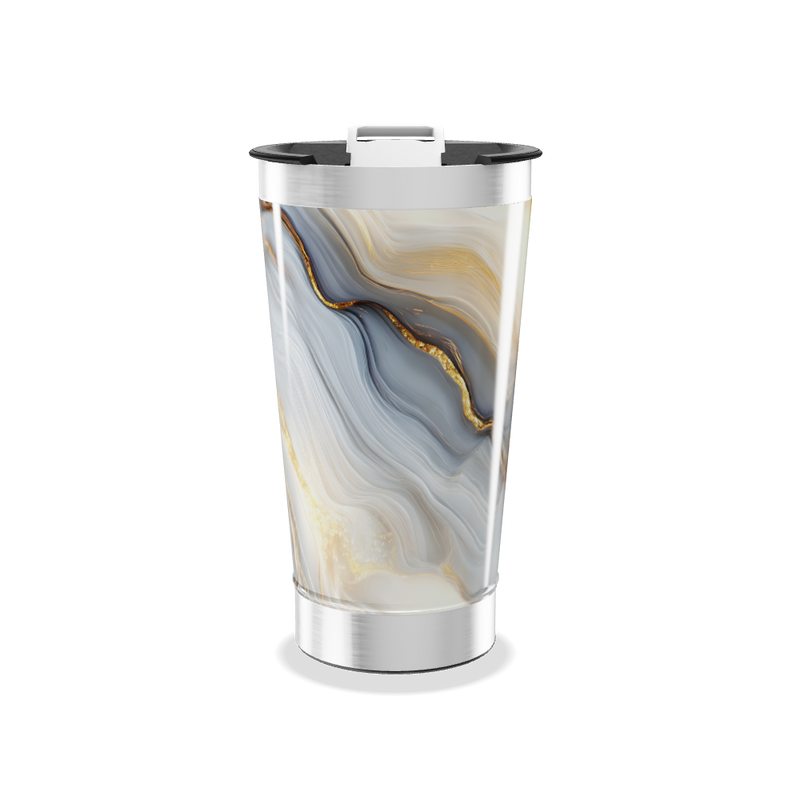 Copo Térmico - Mármore Azul e Dourado