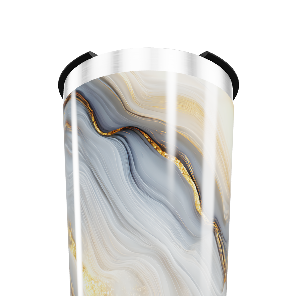 Copo Térmico - Mármore Azul e Dourado