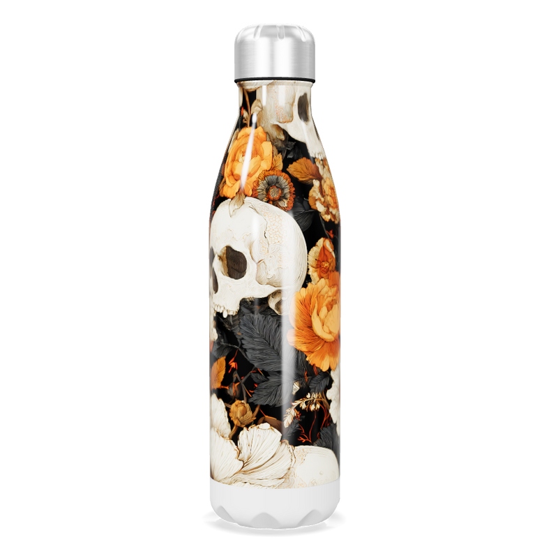 Garrafa Inox - Estampa Caveiras Flores