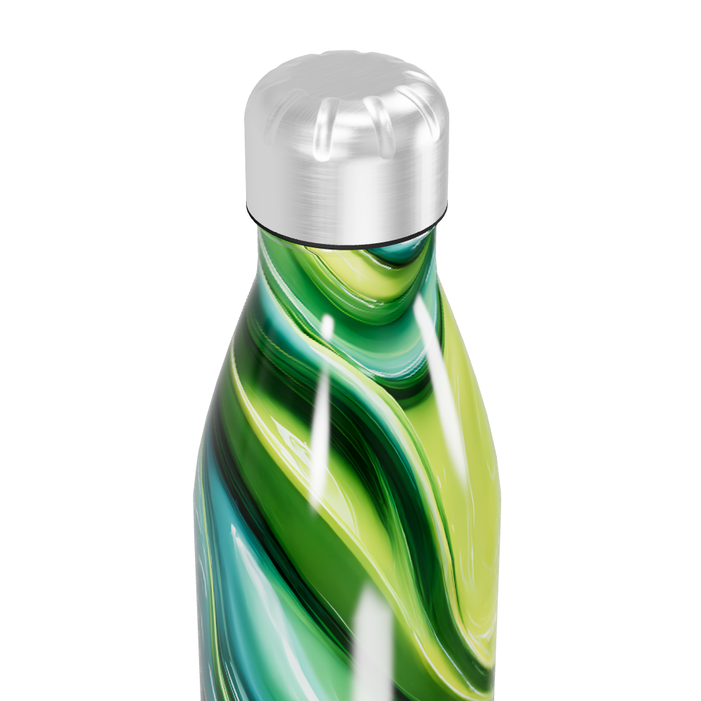 Garrafa Inox Verde - Estampa Marmorizada