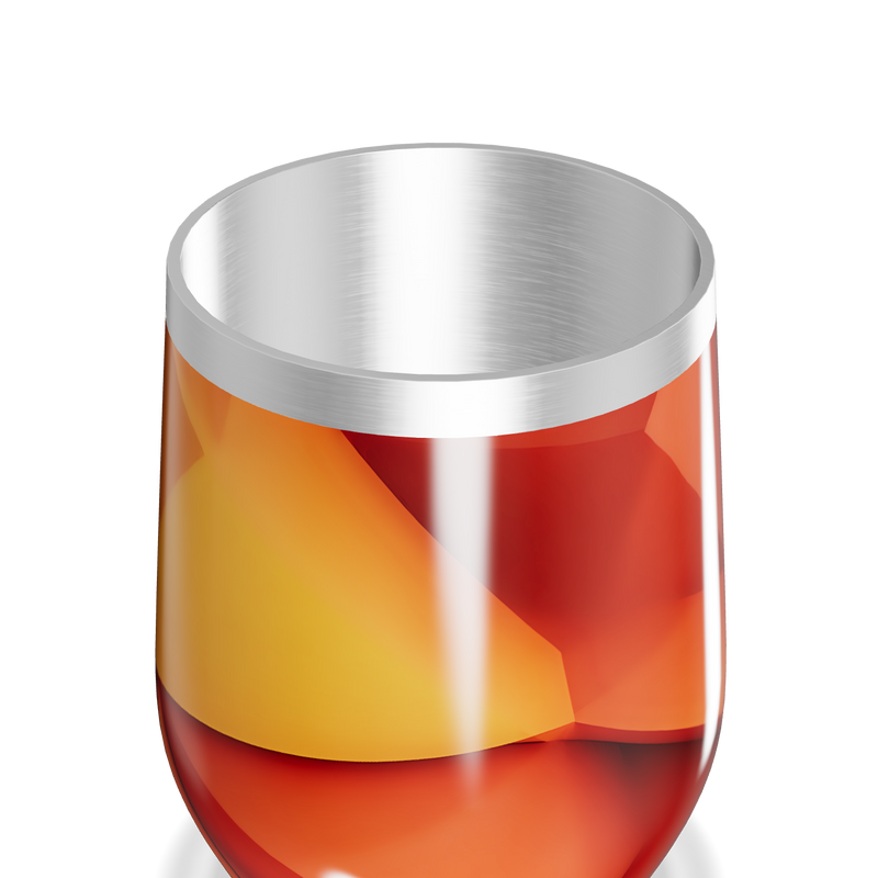 Copo Térmico Slim - Geométrico Laranja Inox