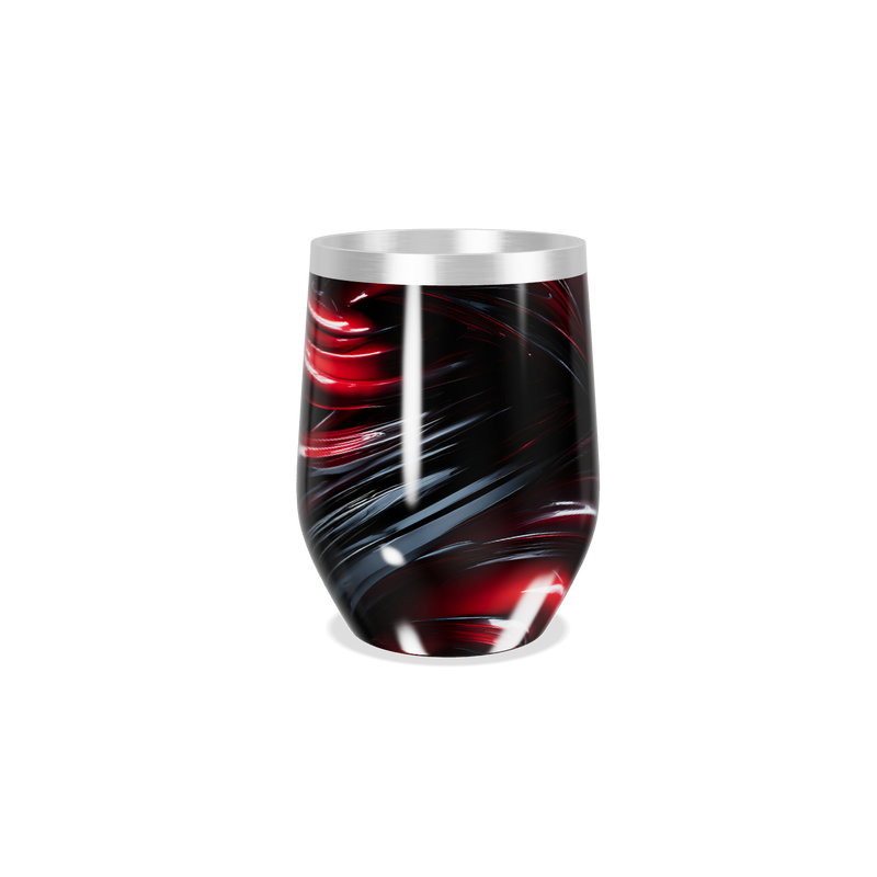 Copo Térmico Slim - Preto e Vermelho Aço Inox