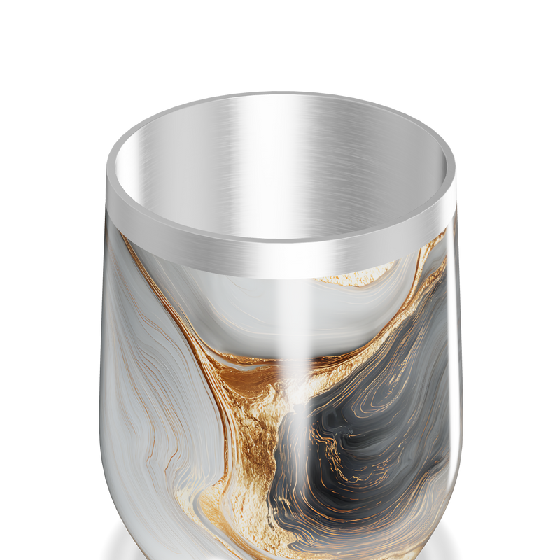 Copo Térmico Slim - Mármore Dourado Inox