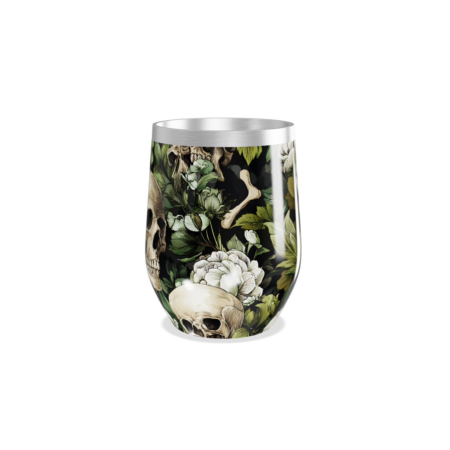 Copo Térmico Slim - Caveira Floral Aço Inox