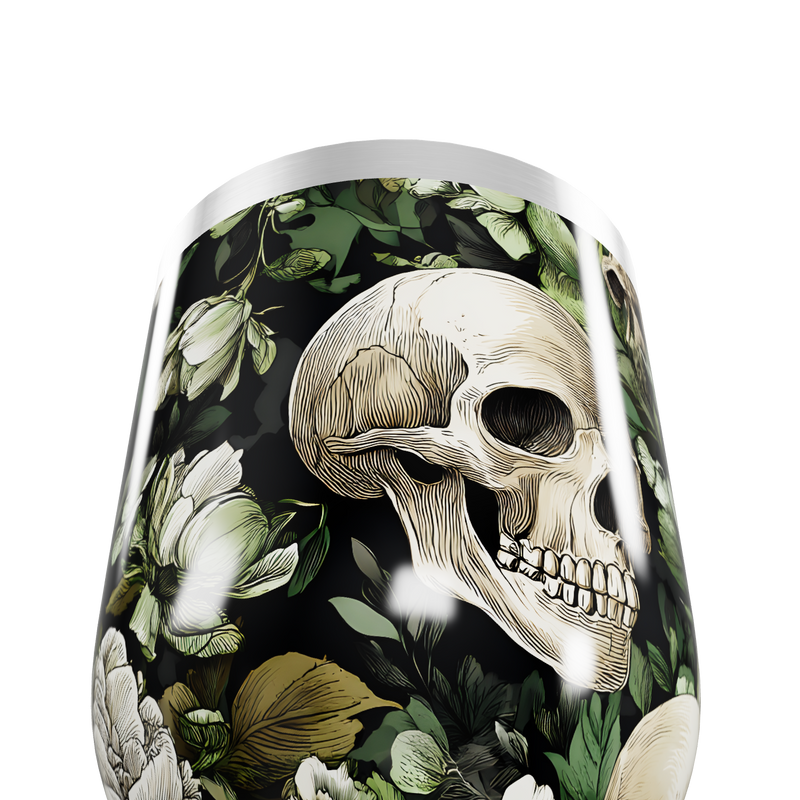 Copo Térmico Slim - Caveira Floral Aço Inox