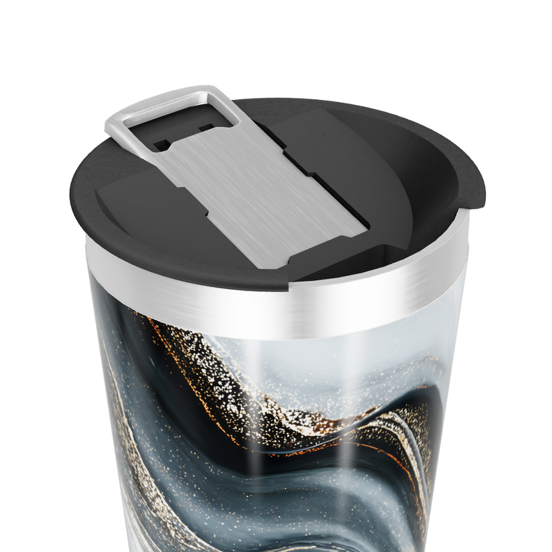 Copo Térmico - Mármore Preto e Branco