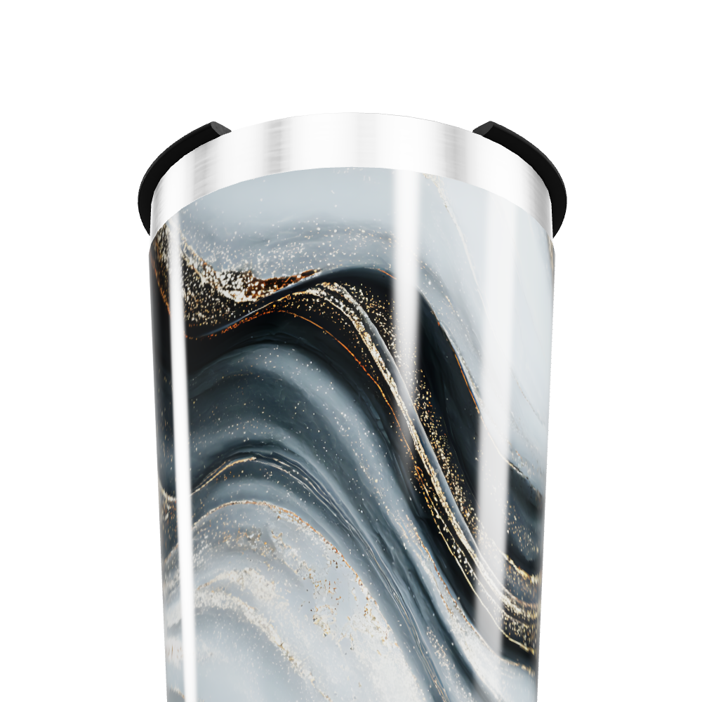 Copo Térmico - Mármore Preto e Branco
